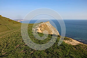 Cliffs near Seatown in Dorset, situated on the coastal path on the Jurassic coast between Charmouth and West Bay. photo