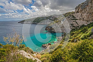 Cliffs near Skinari Cape in Zante