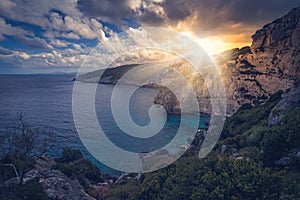 Cliffs near Skinari Cape in Zante