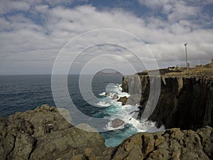 Cliffs in the north of gran canaria under a cloudy sky