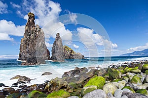 Cliffs on the north west coast of the beautiful wild Madeira Isl