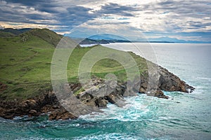 Cliffs over Cantabrian Sea, Cantabria, Spain photo