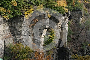 The Cliffs over Ithaca`s Fall Creek Gorge