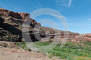 Cliffs over a riverbed in a Western Canyon