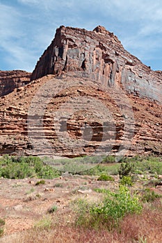 Cliffs over a riverbed in a Western Canyon