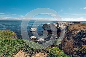 Cliffs, Pacific Ocean. Shell Beach Area of Pismo Beach, California.