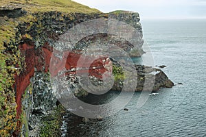 Cliffs in Raudinupur, northeast of Iceland.