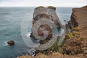 Cliffs in Raudinupur, northeast of Iceland.