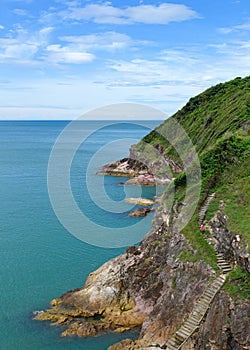 Cliffs, rocks that jut into the sea, Thailand photo