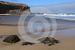 Cliffs of Rocky Eagle Beach. Fuerteventura Island, Spain