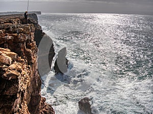 Cliffs in Sagres. Algarve, Portugal.