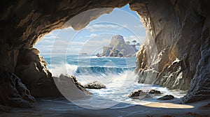 cliffs sea cave landscape
