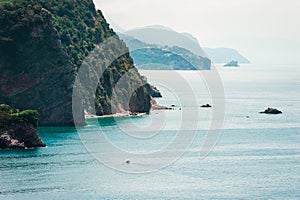 Cliffs on the sea coast near Budva, Montenegro