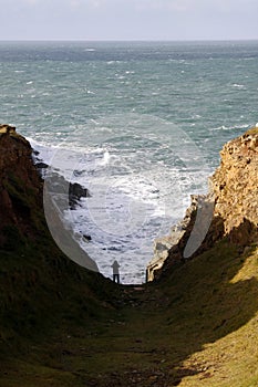 Cliffs and sea on the Pembrokeshire coastal path