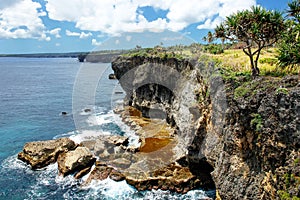 Cliffs on the southern shore of Tongatapu island in Tonga