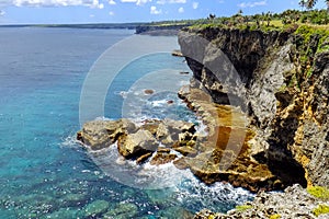 Cliffs on the southern shore of Tongatapu island in Tonga