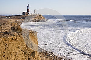 Cliffs to the Montauk Point Lighthouse. photo