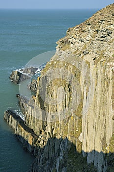 Cliffs with vertical rock strata