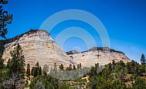 Cliffs in the Zion National Park. The landscape of Utah