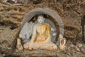 Cliffside Buddha Statues at Akauk Taung, Pyay, Myanmar