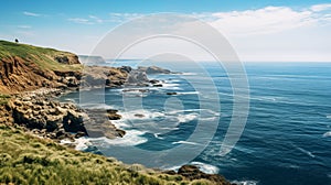 Cliffside overlooks offer panoramic coastal vistas.AI Generated