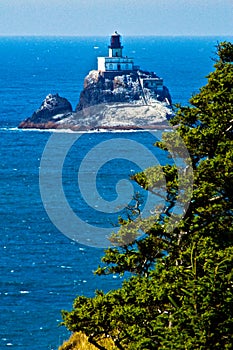 Cliffside View of Tillimook Lighthouse, Oregon