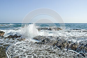 CliffStrong waves on the coast