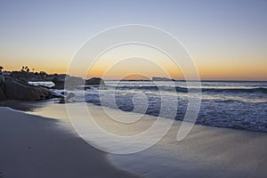 Clifton beach at dusk