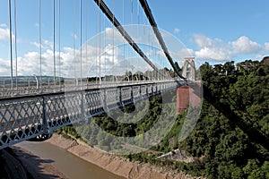 Clifton suspension bridge over the Avon Gorge in Bristol