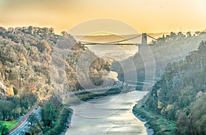 Clifton Suspension Bridge spanning the River Avon, Bristol