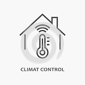 Climat control line icon on white background photo