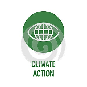 Climate action color icon. Corporate social responsibility. Sustainable Development Goals. SDG sign. Pictogram for ad, web, mobile