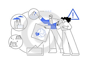 Climate change abstract concept vector illustration.