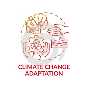 Climate change adaptation concept icon
