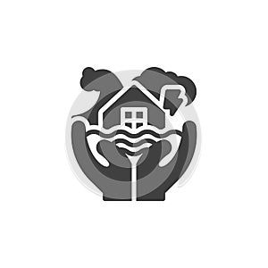 Climate change adaptation vector icon