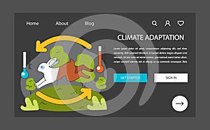 Climate change adaptation web banner or landing page dark
