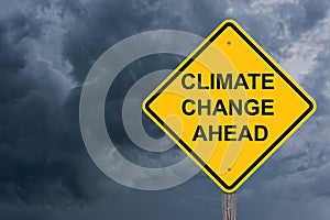 Climate Change Ahead Warning Sign