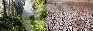 Climate change, Compare image photo