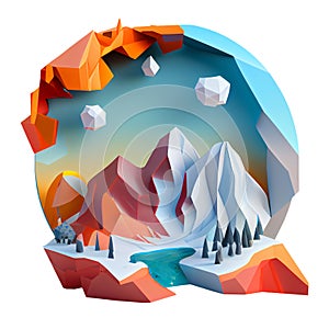 Climate change concerns, 3d icon Global warming, cute Graphic illustration. Transparent png. Generative ai