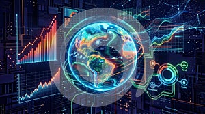 Climate Change Data Visualization Digital Background