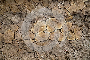 Climate change, Dry cracked earth background. Cracks in the ground texture.