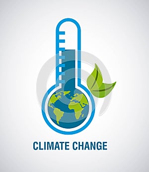 Climate change earth inside ecology thermometer