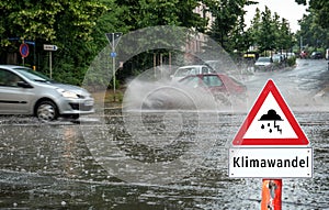 Climate change flooding the streets in Germany
