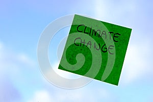 Climate change, global warming concept, post it note, environment