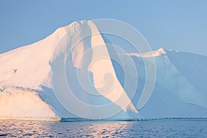 Climate change and global warming. Icebergs from a melting glacier in Antarctica.