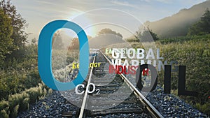 Climate change and global warming infographics, commercialism concept photo