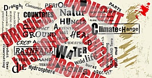 Climate change and global warming, word cloud, vector illustration