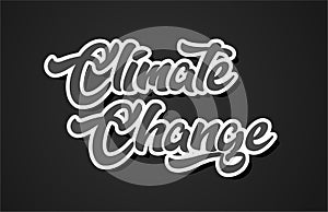 climate change hand writing word text typography design logo icon