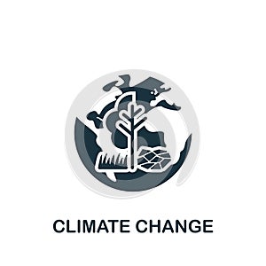 Climate Change icon. Monochrome simple icon for templates, web design and infographics