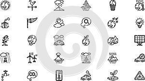 Climate change icons High-Quality Vector Icons Collection with Editable Stroke. Ideal for Professional and Creative photo